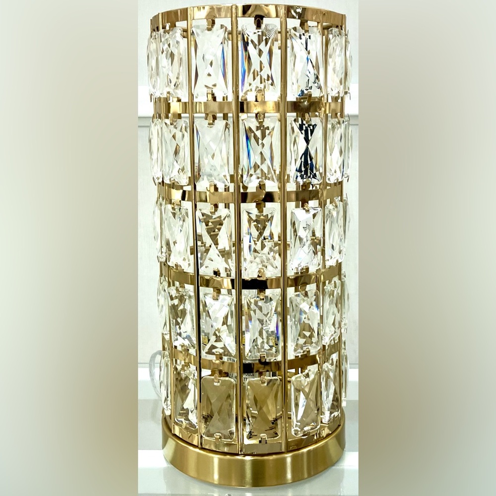 Nicole Miller Gold Crystal Table Lamp NEW WITH TAGS